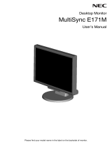 NEC MultiSync E171M Owner's manual