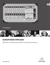 Behringer EUROPOWER PMP2000 User manual