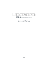 Bryston BDP-3 -Rev 1 Owner's manual