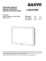 Sanyo CE52SR1 - 52" LCD Flat Panel Display User manual