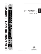 Behringer Ultramatch Pro SRC2496 User manual