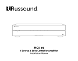 Russound MCA-66 6 Zone, 6 Source Controller Amplifier User manual