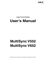 NEC MultiSync V652 Owner's manual
