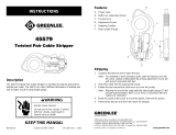 Greenlee 45579 Twisted Pair Cable Stripper User manual