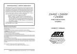 ARX ZA 400 Owner's manual