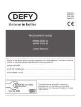 Defy 20L Manual Microwave Oven DMO 368 Owner's manual