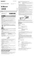 Sony SRS-XB3 Reference guide