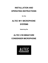 Altec M11A Installation And Operating Instructions Manual