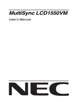 NEC MultiSync® LCD1550VMBK Owner's manual