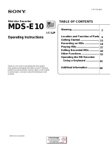Sony MDS-E10 User manual