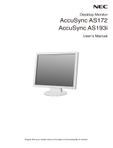 NEC AccuSync AS193i Owner's manual