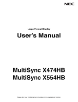 NEC MultiSync X554HB Owner's manual