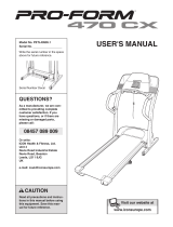 Pro-Form 470 Cx Treadmill User manual