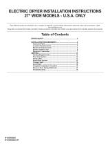 Whirlpool MEDX500XL0 Installation guide