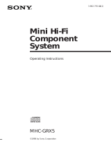 Sony MHC-GRX5 Operating instructions