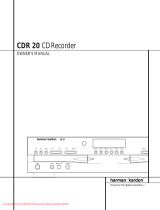 Harman Kardon CDR 20 Owner's manual