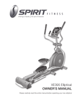 Spirit XE395 Elliptical Owner's manual