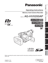 Panasonic AGHVX200P - MEMORY CARD CAMCORDER Operating Instructions Manual