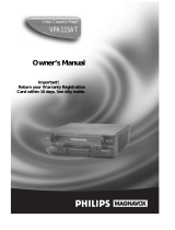 Magnavox VPA115PR User manual