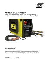 ESAB Powercut 1300/1600 Manual & Mechanized Plasmarc Cutting Package User manual
