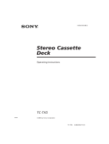 Sony TC-TX5 Operating instructions