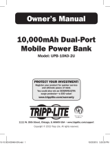 Tripp Lite 10,000mAh Dual-Port Mobile Power Bank Owner's manual