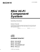 Sony MHC-RG20/DX10 User manual