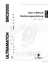 Behringer ULTRAMATCH SRC2000 User manual