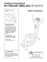 Pro-Form Stride Select 825 User manual
