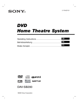 Sony DAV-SB200 Owner's manual