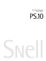Snell Acoustics PS10 original Owner's manual
