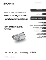 Sony HDR-CX7E User manual