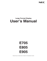 NEC MultiSync E805 Owner's manual
