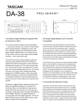 Tascam DA-38 Preliminary Information