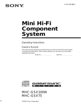 Sony MHC-GSX75 Operating instructions