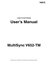 NEC MultiSync V652-TM Owner's manual