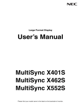 NEC MultiSync X552S Owner's manual