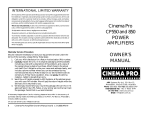 ARX Cinema Pro CP850 Owner's manual