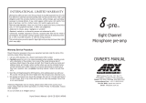 ARX 8-pre Owner's manual