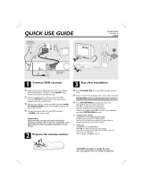 Philips DVDR3320VR Quick start guide