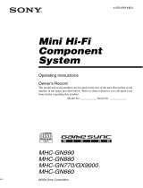 Sony MHC-GN880 Operating instructions