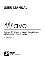 MEEaudio MEE audio Wave AF36 Bluetooth Wireless Stereo Headphones User manual