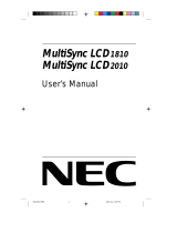 NEC MultiSync® LCD 2010 Owner's manual