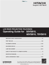 Hitachi 50VS810 - 50" Rear Projection TV Operating instructions