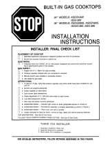 Maytag KGCG260S Installation Instructions Manual