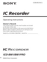 Sony ICD-BM1 Owner's manual