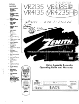 Zenith VR2135  and warranty Owner's manual