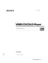 Sony AVP-800 Operating instructions