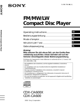 Sony CDX-CA600 Owner's manual