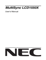 NEC MultiSync® LCD1550X Owner's manual
